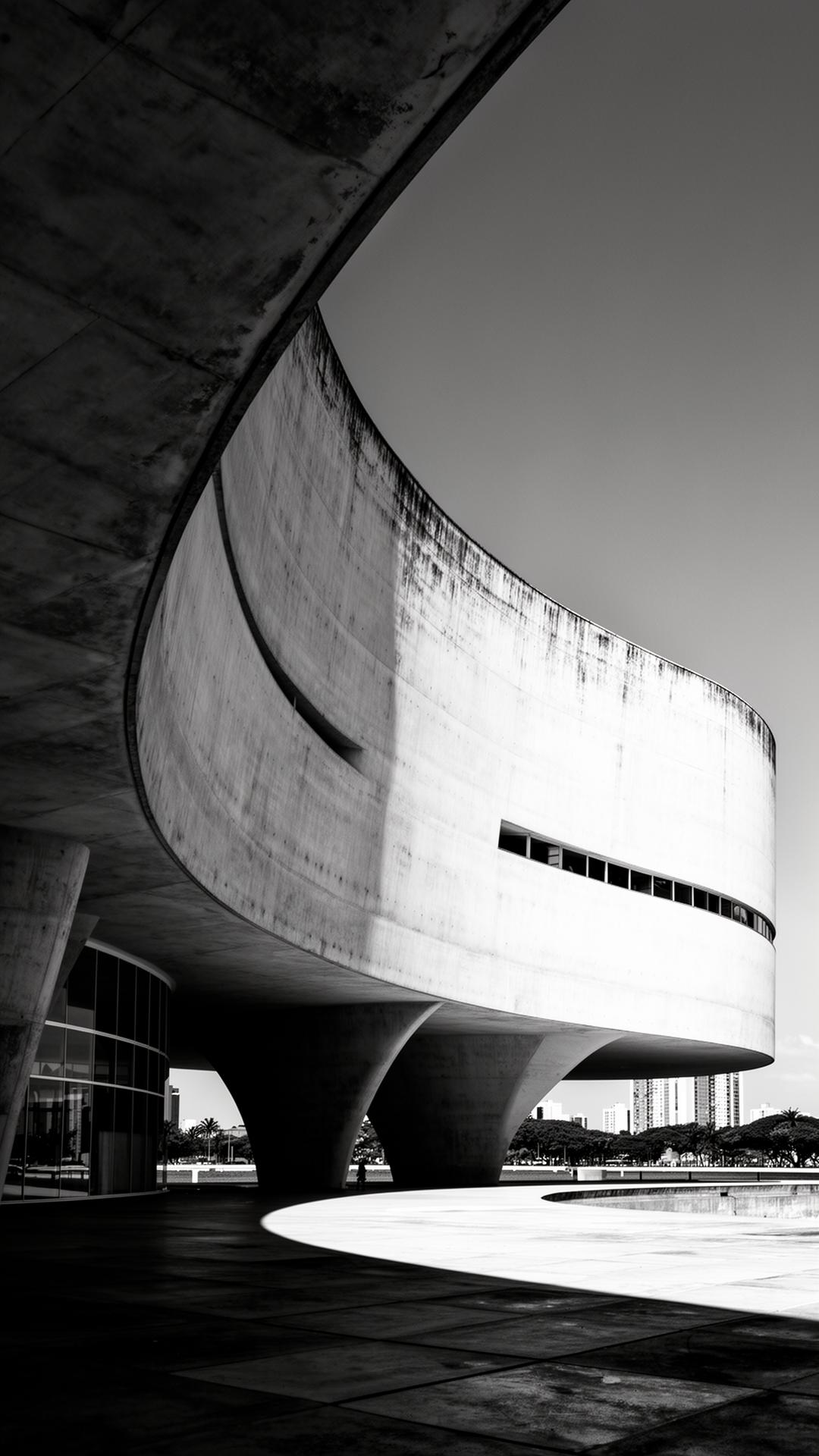 Brazilian modernist architecture in black and white